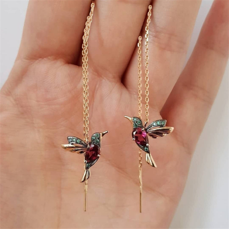 Personalized Hummingbird Bird Stud Earrings