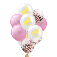 Unicorn Rose Gold Glitter Latex Balloons for Parties