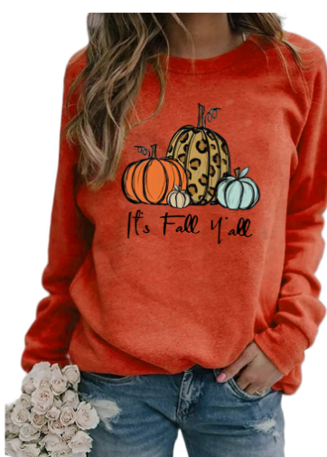 Fashionable Women's Sweater with Halloween Pumpkin Print