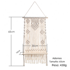 Bohemian Handwoven Tapestry Wall Shelf Decor