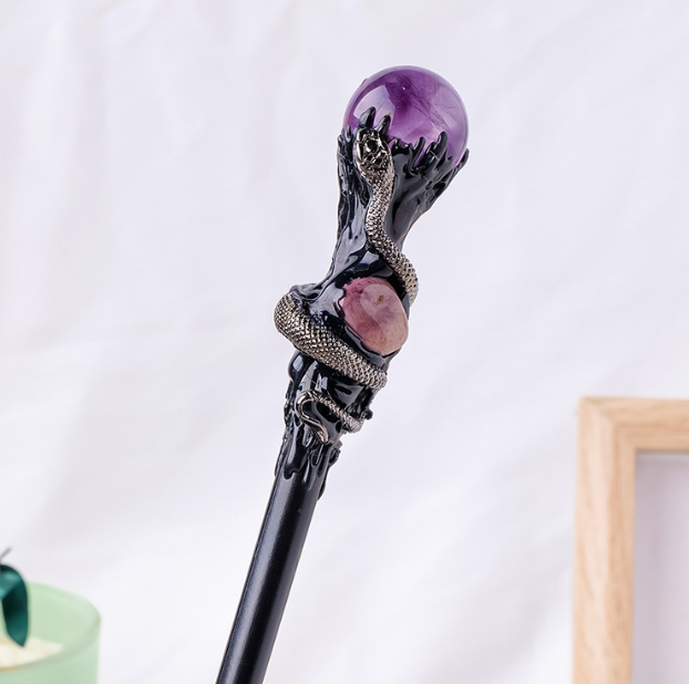 Natural Crystal Ball Magic Wand