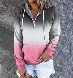Womens Gradient Colored 1/4 Zip Hoodie