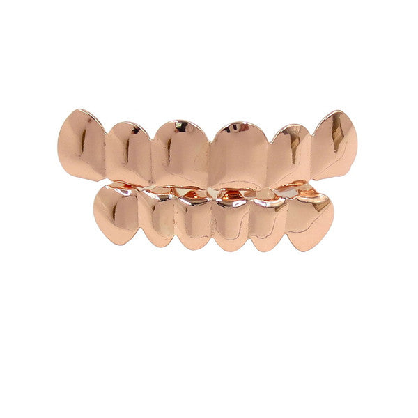 Gold-Plated 8-Tooth Hip Hop Grillz Set for Trendsetters
