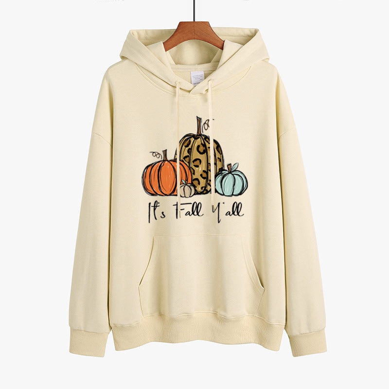 Fashionable Women's Sweater with Halloween Pumpkin Print