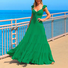 Women's Stunning Sundress Backless Lace-up Chest Wrap Dress