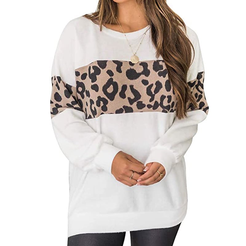 Leopard Print Long-Sleeved Sweater Shirt for Women