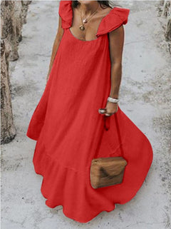 Summer Ruffle Maxi Dress Beach Dress