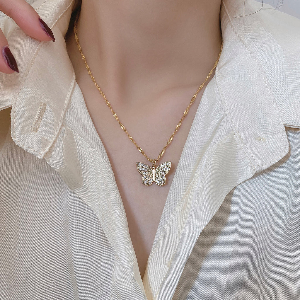 18K Gold Plated Butterfly Necklace