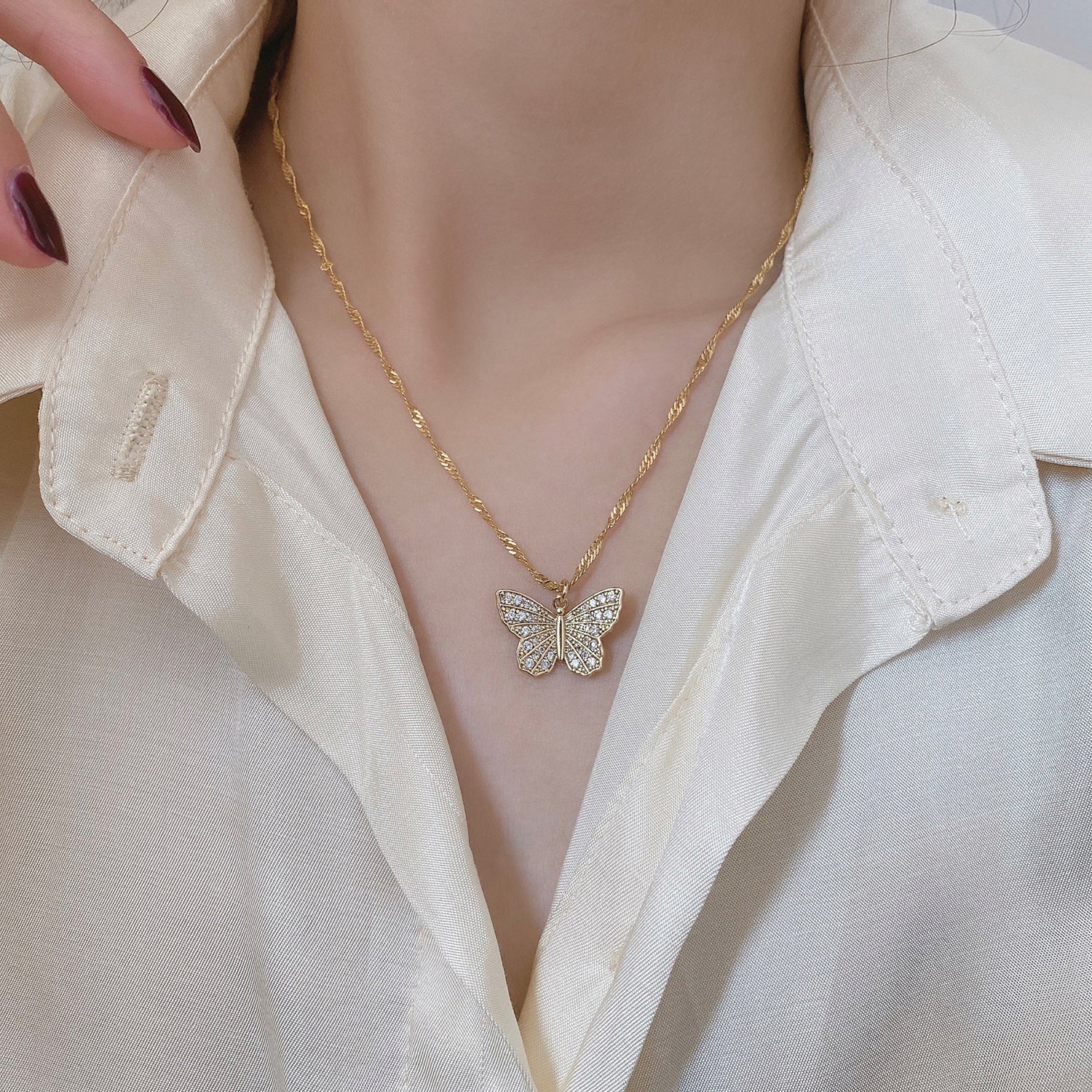 18K Gold Plated Butterfly Necklace