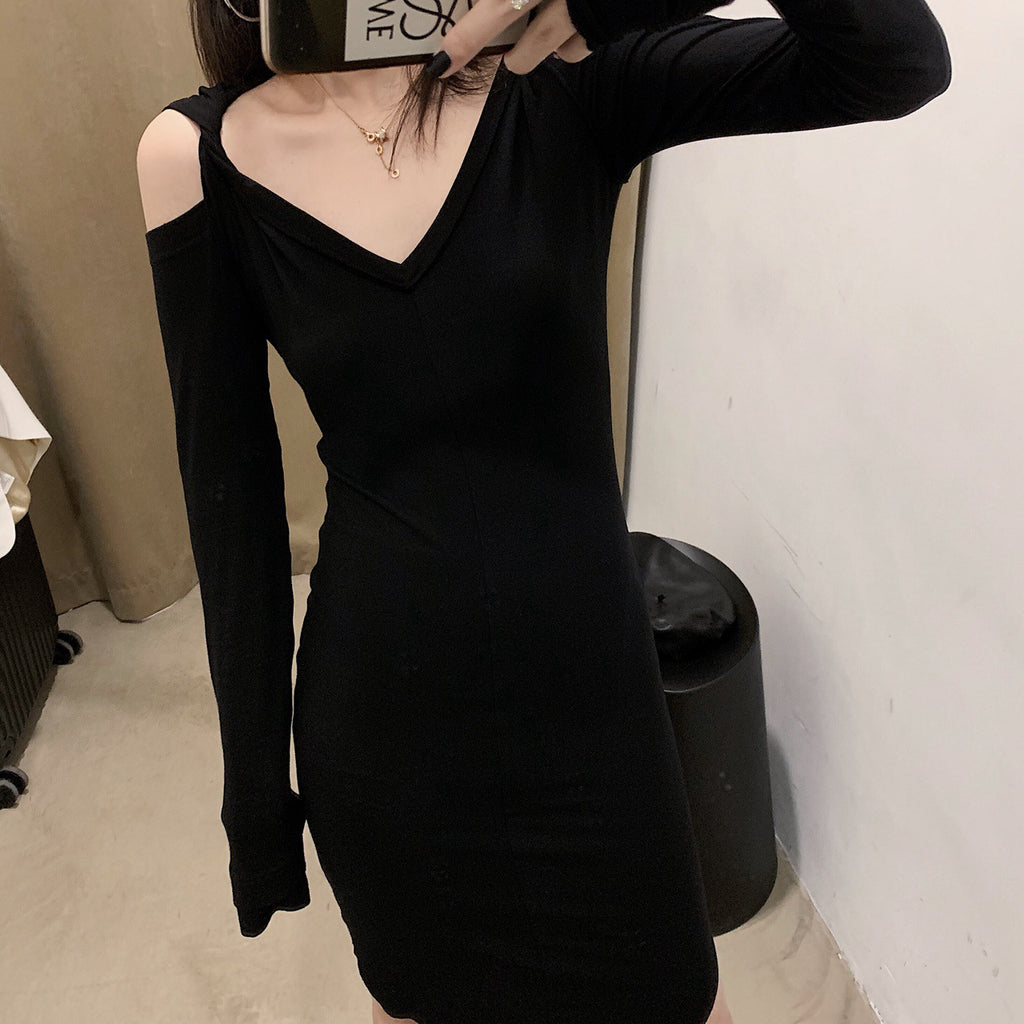 Off-Shoulder Dress and Base Dress Combination