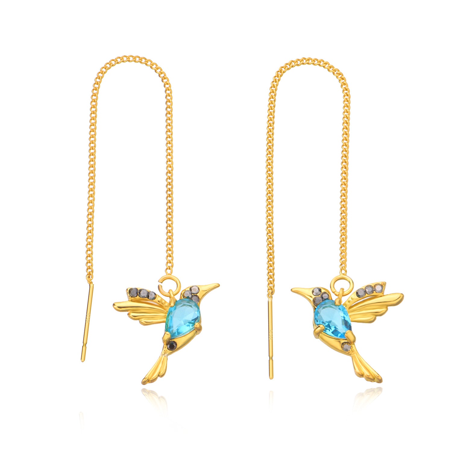 Personalized Hummingbird Bird Stud Earrings