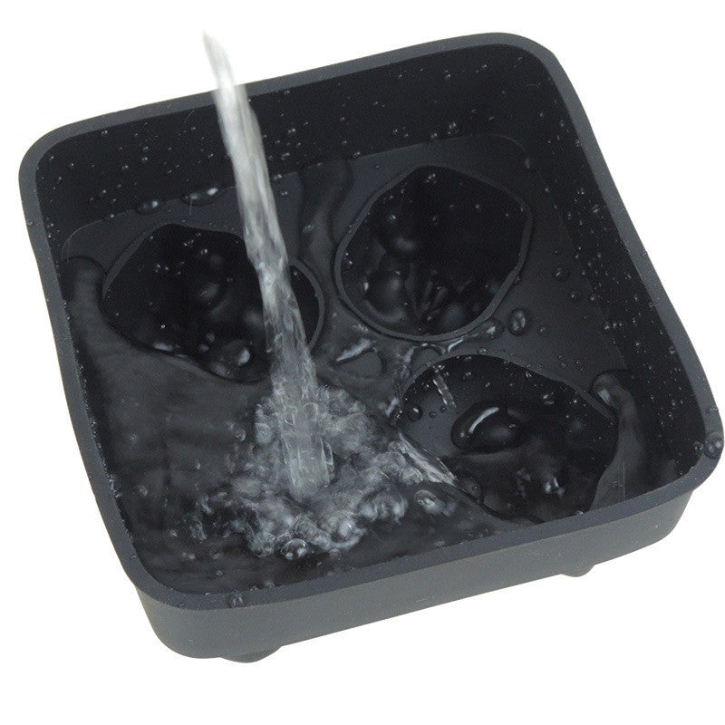 3D Skull Ice Cube Tray - 4-Cavity Silicone Mold