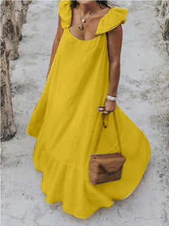 Summer Ruffle Maxi Dress Beach Dress