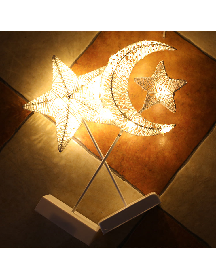 Handcrafted LED Decorative Light - Warm White Rattan Lamp