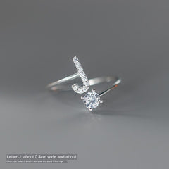 TrustDavis Real 925 Sterling Silver Letter Rings