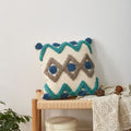 Retro Tufted Pillow with Tassels for Sofa or Bed