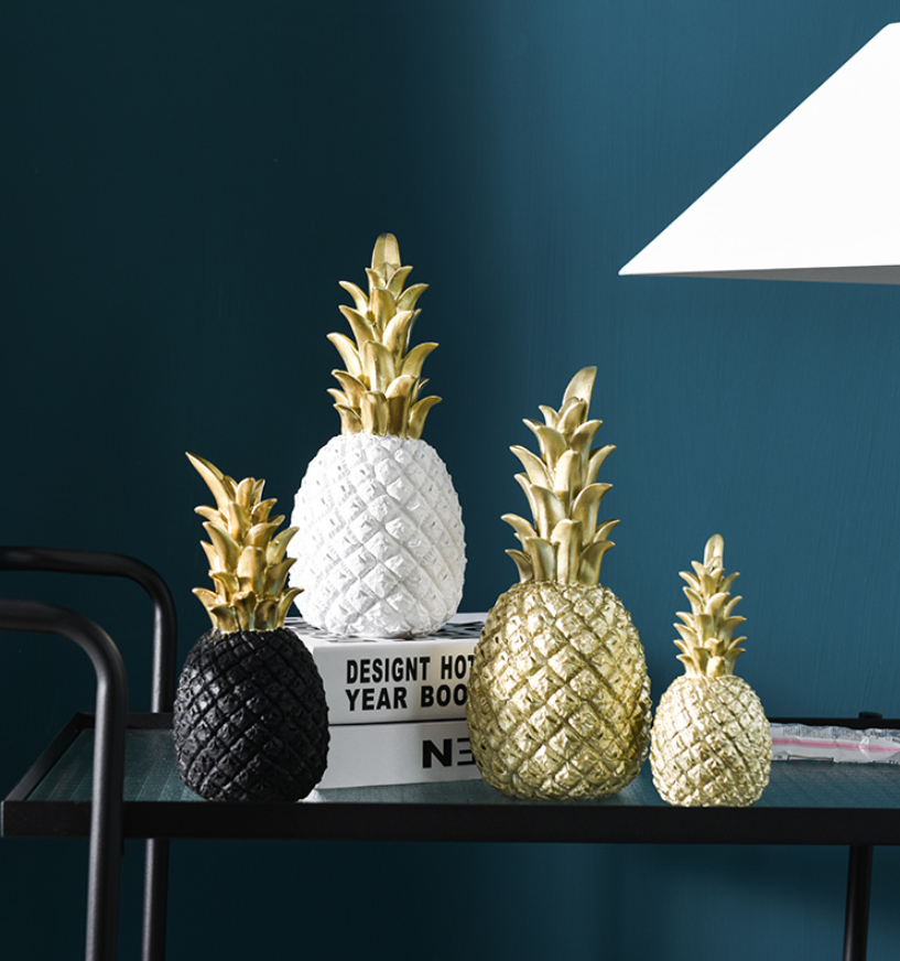 Gold Pineapple Resin Window Display Decor