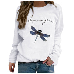 Plus Size Long-Sleeved Printed Hoodie - America & Korea