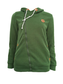 Womens Hooded Zip up Sweatshirt Jacket with Side Zipper