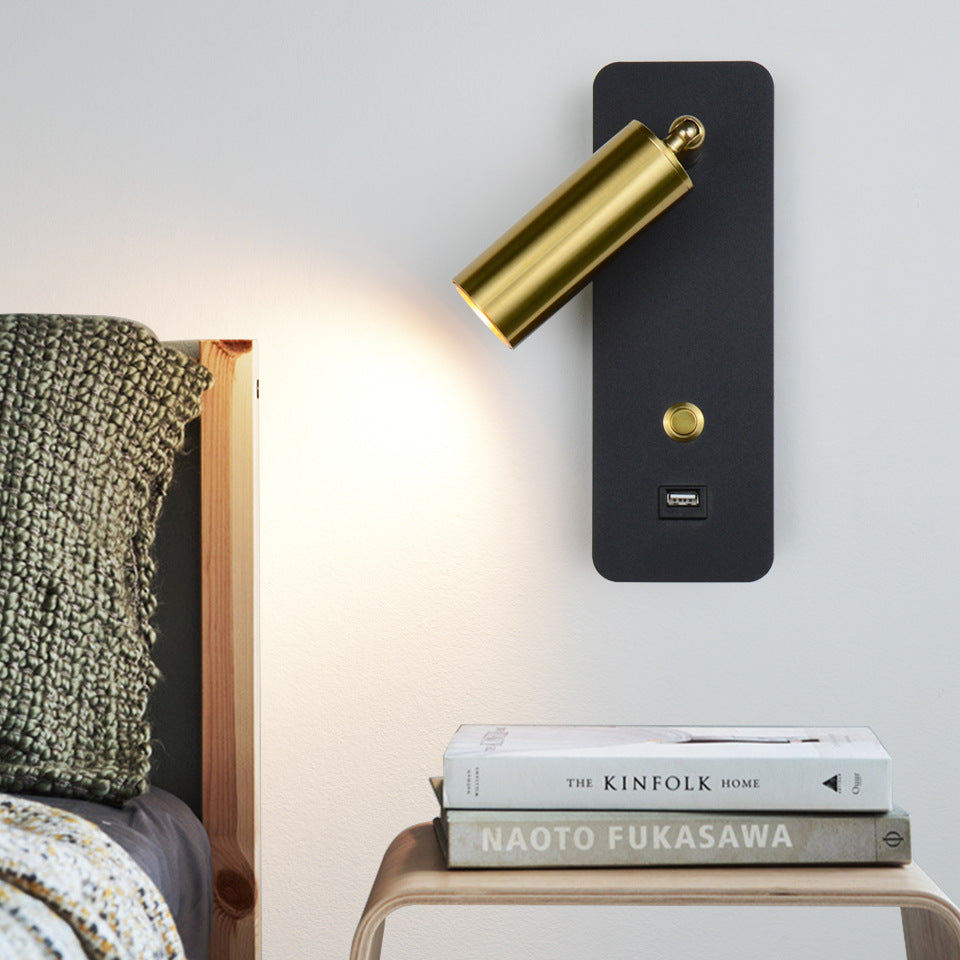 Nordic LED Wall Lamp with USB for Bedroom Decor 7W
