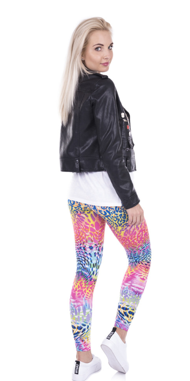 Irregular Digital Print Sports Pants, Breathable Capris