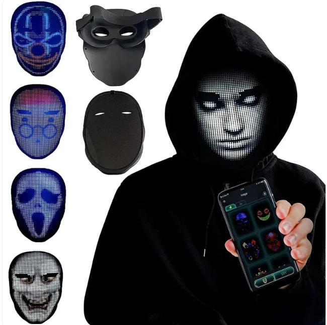Full Color LED Luminous Face-Changing Halloween Party Mask