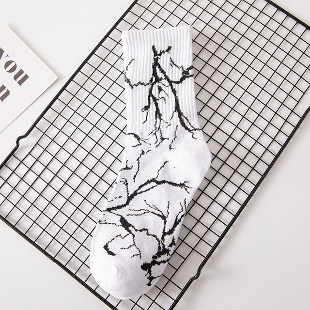 Korean Harajuku Hip-Hop Style Lightning Skateboard Socks