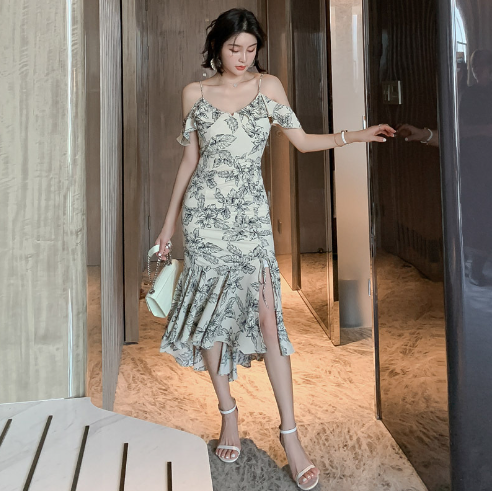 French Cami Dress Mermaid Floral Dress