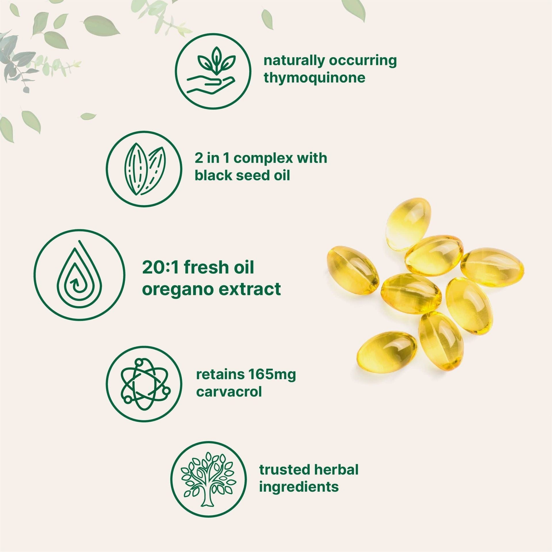 Oil of Oregano w/ Black Seed Oil Soft Capsules 180 Tablets