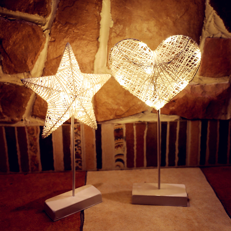 Handcrafted LED Decorative Light - Warm White Rattan Lamp