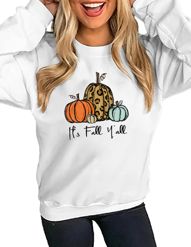 Fashionable Women's Sweater with Halloween Pumpkin Print