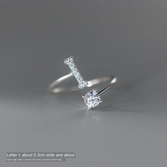 TrustDavis Real 925 Sterling Silver Letter Rings