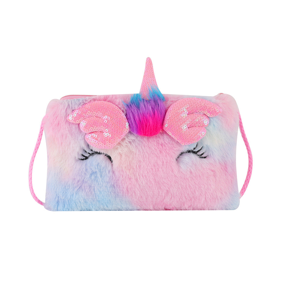 Cute Plush Unicorn Mini Crossbody Bag for Kids
