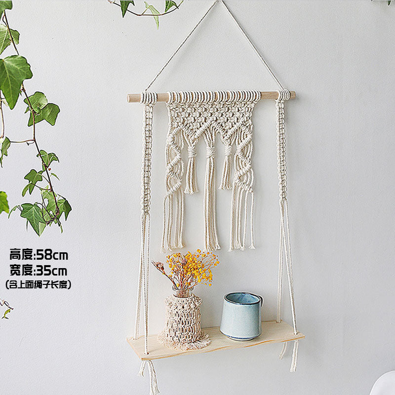 Bohemian Handwoven Tapestry Wall Shelf Decor