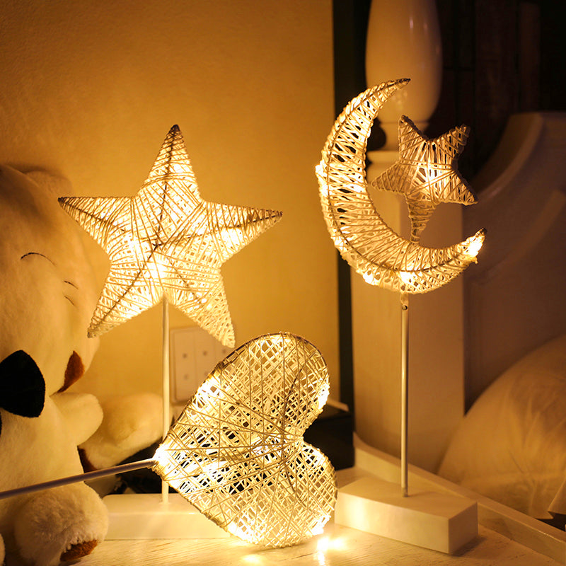 Handcrafted LED Decorative Light - Warm White Rattan Lamp