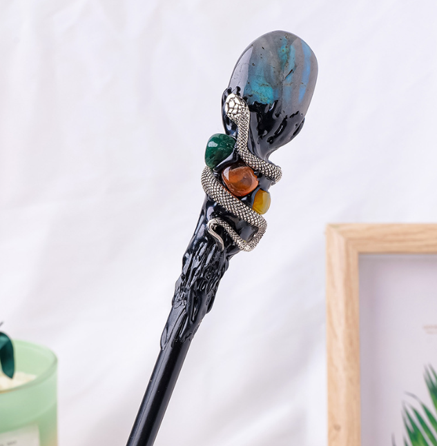 Natural Crystal Ball Magic Wand
