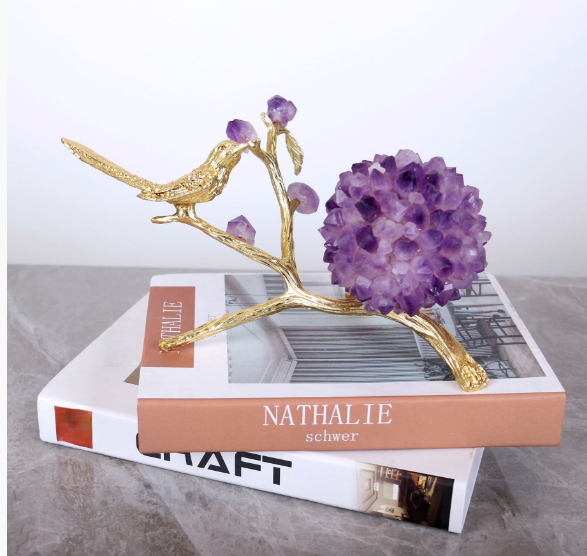 Modern Minimalist Natural Amethyst Ball Decor