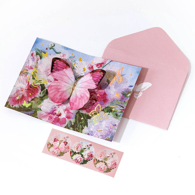 3D Butterfly Pop-Up Christmas Greeting Card for Kids