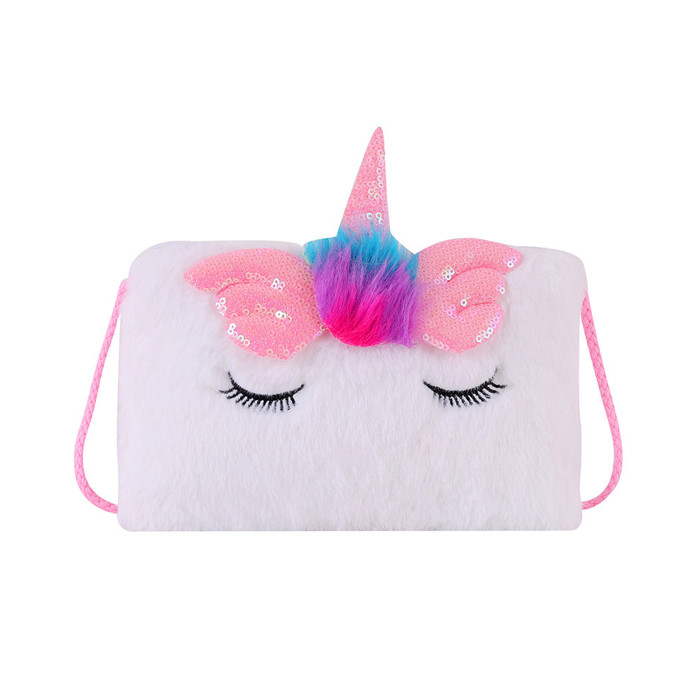 Cute Plush Unicorn Mini Crossbody Bag for Kids