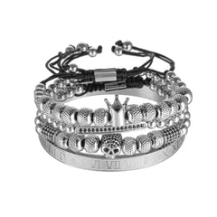 Stainless Steel Crown Skull Bracelet