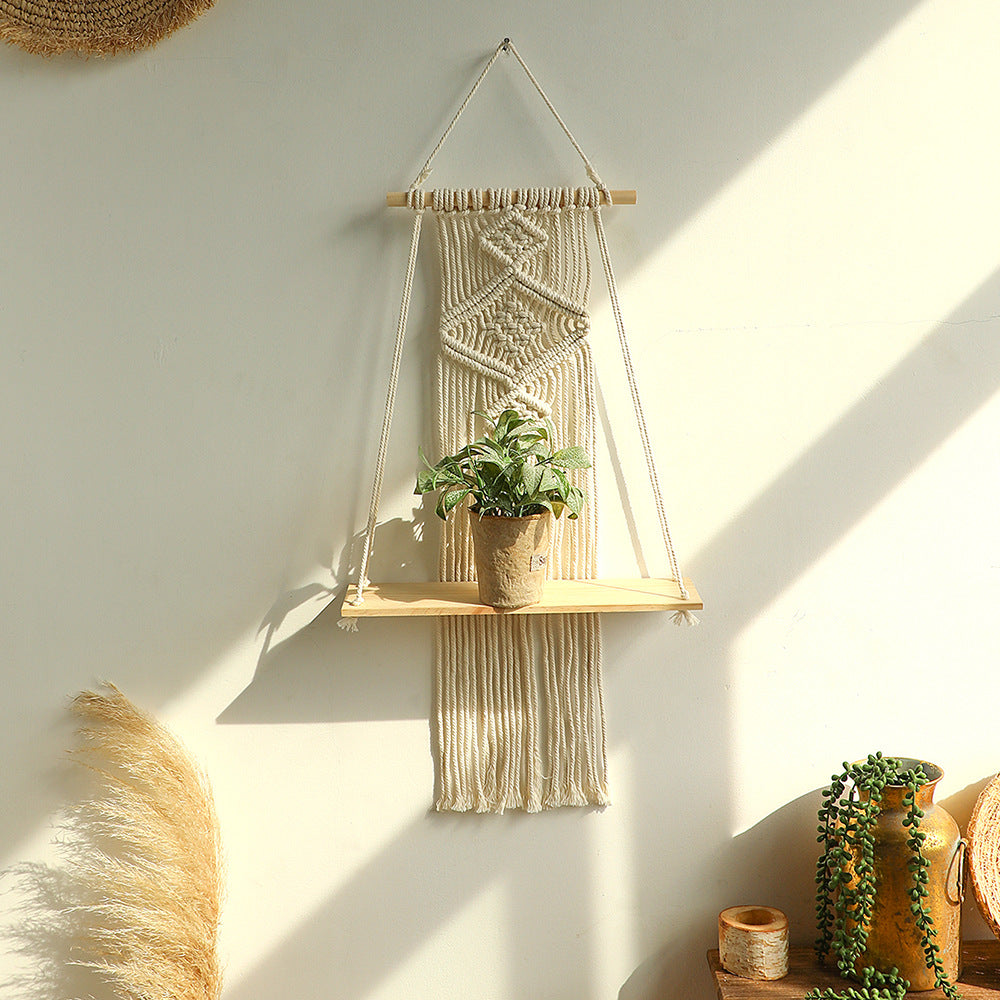 Bohemian Handwoven Tapestry Wall Shelf Decor