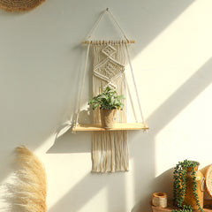 Bohemian Handwoven Tapestry Wall Shelf Decor