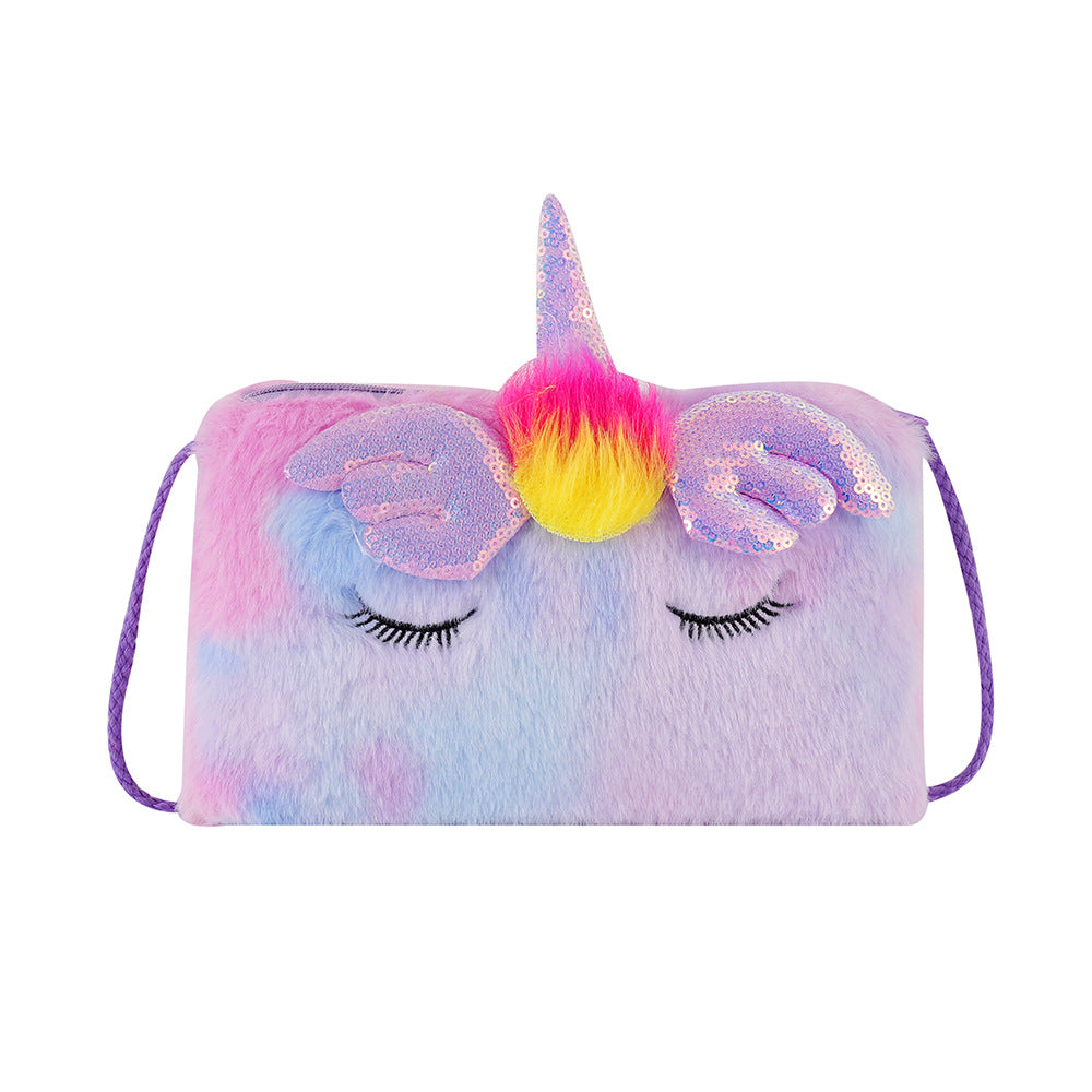 Cute Plush Unicorn Mini Crossbody Bag for Kids