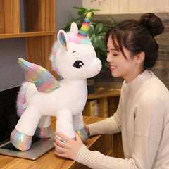 Rainbow Pegasus Plush Toy Unicorn Cushion Decor