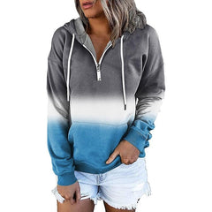 Womens Gradient Colored 1/4 Zip Hoodie