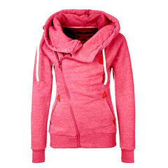 Womens Hooded Zip up Sweatshirt Jacket with Side Zipper