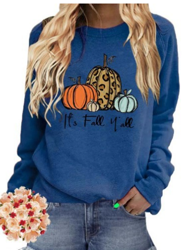 Fashionable Women's Sweater with Halloween Pumpkin Print