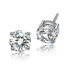 S925 Silver Stud Earrings with Zirconia (6mm & 7mm)