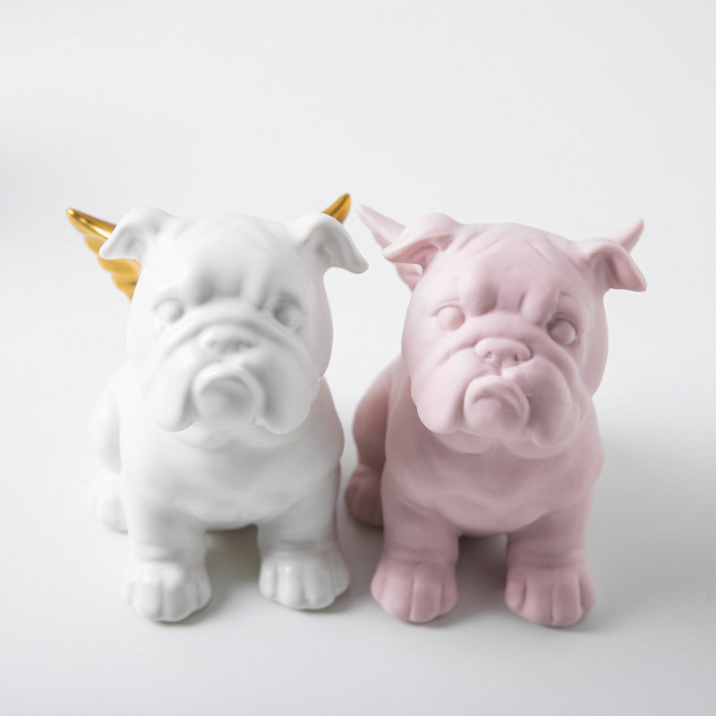 Ceramic Bull Figurine - Children's Cartoon Dog Decor