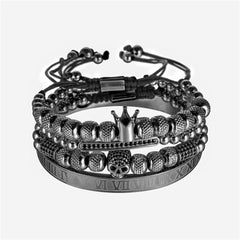Stainless Steel Crown Skull Bracelet